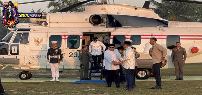 Prabowo Tiba Di Aceh Tamiang Jelang Pelaksanaan Salat Id